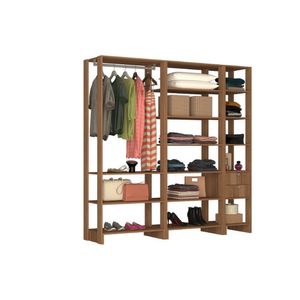 Closet Multi Yes Com Cabideiro 2 Gavetas e 14 Prateleiras Nova Mobile - Montana