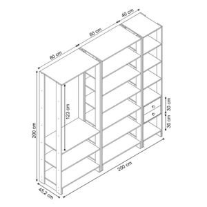 Closet Multi Yes Com Cabideiro 2 Gavetas e 14 Prateleiras Nova Mobile - Grafite Intenso