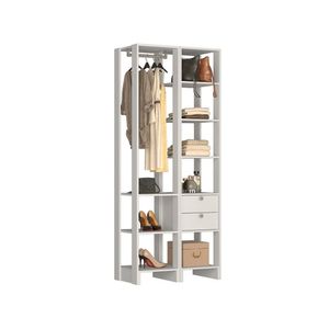 Small Closet Yes Com Cabideiro 2 Gavetas e 8 Prateleiras Nova Mobile - Branco