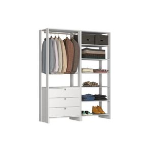 Closet Yes Com Cabideiro 3 Gavetas e 7 Prateleiras Nova Mobile - Branco