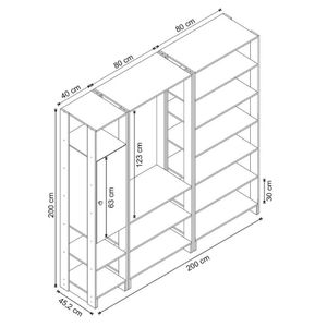 Closet Multi Yes Com Cabideiro Porta e 12 Prateleiras Nova Mobile - Grafite Intenso