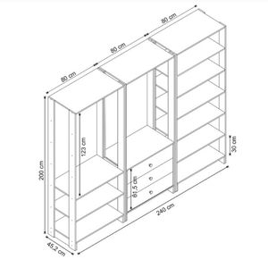 Closet Multi Yes Com 2 Cabideiros 3 Gavetas e 10 Prateleiras Nova Mobile - Branco