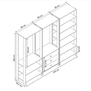 Closet Multi Yes Com 2 Cabideiros 3 Gavetas e 10 Prateleiras Nova Mobile - Montana