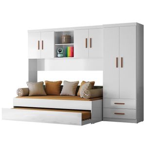 Quarto Infantil Modulado ônix 4 Peças Cor Flex Branco Ou Branco Nature - Peternella