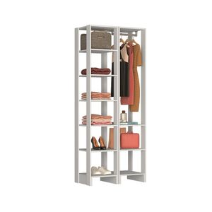 Small Closet Yes Com Cabideiro e 9 Prateleiras Nova Mobile - Branco