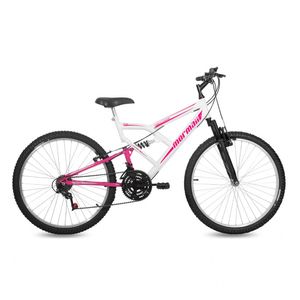 Bicicleta mormaii fullsion aro 26 branco rosa