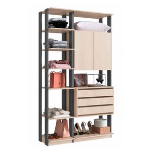 Módulo Closet com 2 Peças Espresso Be Mobiliario - Nature com Grafite