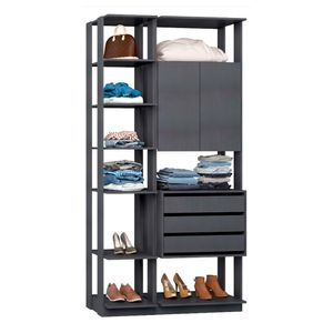 Módulo Closet com 2 Peças Espresso Be Mobiliario - Grafite