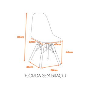 Kit com 2 Cadeiras Flórida sem Braço Assento em Polipropileno e Base Madeira Fratini - Amarelo