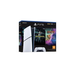 Ps5 Playstation 5 Sony Slim Ssd 1tb Controle Sem Fio Dualsense, Branco + Jogos Returnal e Ratchet & Clank