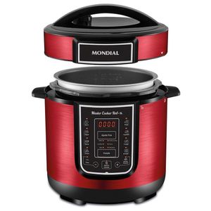 Panela De Pressão Elétrica Mondial Digital Master Cooker Pe-41 Panela Elétrica Pressão-220v-vermelho/inox