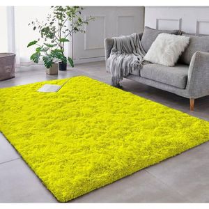 Tapete Sala Felpudo Peludo Amarelo 140 X 200 Cm