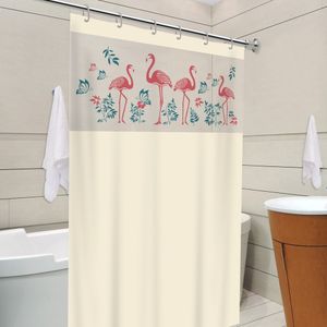 Cortina de Box Bege Visor Flamingo c/ gancho