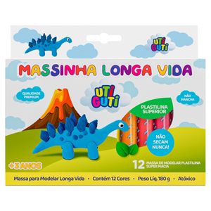 Massinha Longa Vida NÃO SECA 12 Cores 180g UTI GUTI - Canson