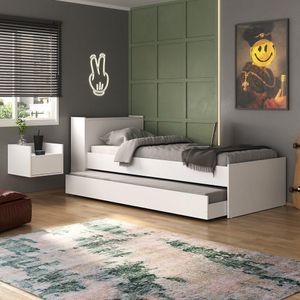 Conjunto Quarto Bicama com Baú e Mesa de Cabeceira Suspensa Multimóveis MP4119