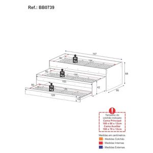 Tricama para Colchão 88x188cm Marshmallow Multimóveis BB0739