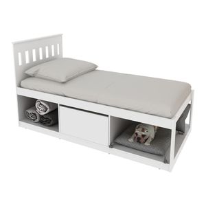 Cama Solteiro com 1 Porta e Nichos Espaço Pet Multimóveis CR40112