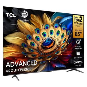 Smart TV TCL 85 Google TV QLED Dolby Atmos C655 - Preto