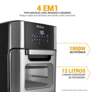 Fritadeira Elétrica + Forno Ovenfryer 12L Philco