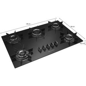 Cooktop Mueller 5 Bocas Queimador Ultra Chama Mcg115bb Bivolt