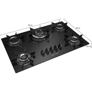 Cooktop Mueller 5 Bocas Queimador Tripla Chama MCG5BC Bivolt