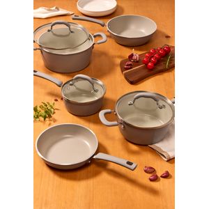 Jogo de Panela Silver Indução Cerâmica Cinza com 5 peças - A\CASA BY BRINOX