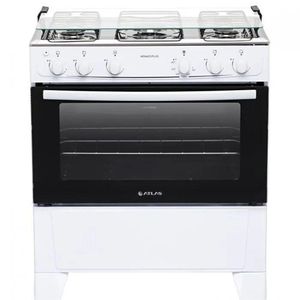 Fogão Atlas 5 Bocas Mônaco Plus Branco Com Mesa Inox Bivolt