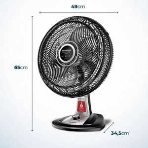 Ventilador De Mesa Mondial Super Turbo 8 Pás Repelente Líquido 140w 40cm Preto E Prata Vtx-40-8p-rl - 220v