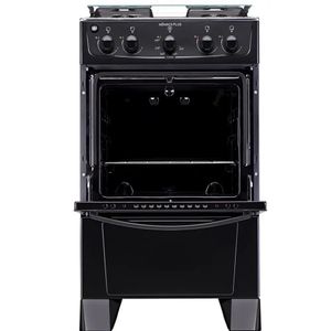 Fogão 4 Bocas Atlas Mônaco Plus Preto Com Mesa Inox - Bivolt