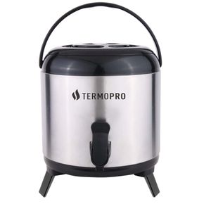 Botijão Térmico Aço Inox Pressão Com Tripé Dobrável 6 Litros - Termopro