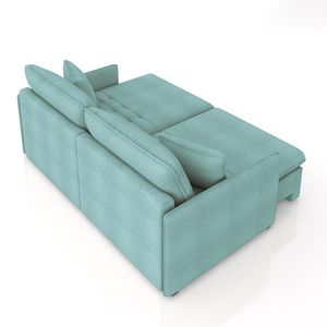 Sofá Reclinável e Retrátil Gandalf Bipartido 194cm Caixa Zero com Almofadas Bouclê Azul G33 - Gran Belo