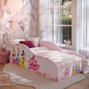 Cama Montessoriana Infantil Princesa Com Proteção Lateral Para Quarto De Criança Menina