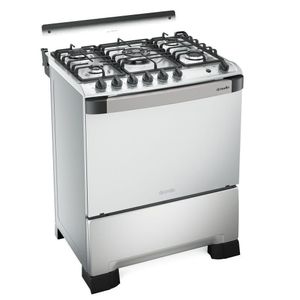 Fogão Mueller 5 Bocas Decorato Gourmet Inox Com Timer E Tripla Chama Inox Bivolt