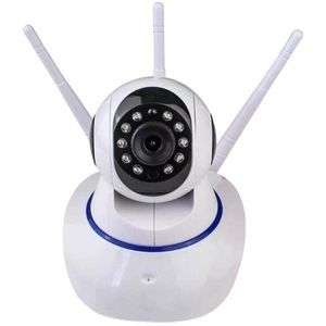 Câmera Ip Sem Fio 360° 3 Antenas HD Wifi Visão Noturna Alarm