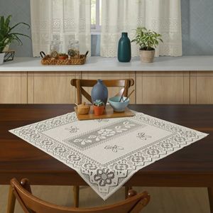 Toalha Cha Quadrada 75x75cm Valência Marfim Interlar