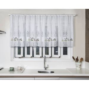 Cortina Pia Valência 200x80cm Branca Vaquinhas Interlar