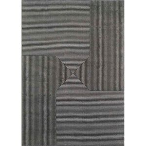 Tapete Para Sala Dixon 06 Preto Cinza 1,40x2,00m - Edantex