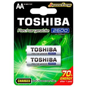 Pilha Recarregável Aa Toshiba 2600 Mah Blister C/ 2 Unidades