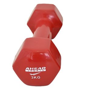 Halter Sextavado em Vinil Ahead Sports 3kg Vermelho