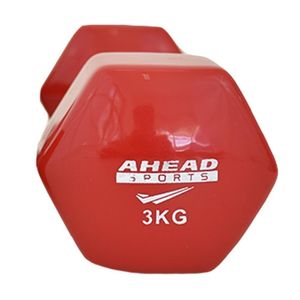 Halter Sextavado em Vinil Ahead Sports 3kg Vermelho