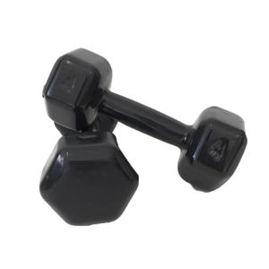 Par de Halter Dumbell Sextavado Revestido Ahead 4 Kg Preto