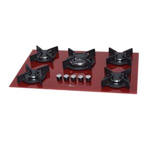 Fogão Cooktop Fischer 5Q TC Infinity Gás Mesa Vidro ROUGE