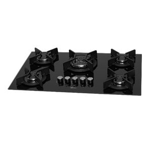 Fogão Cooktop Fischer 5Q TC Infinity Gás Mesa Vidro PRETO
