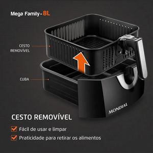 Fritadeira Sem Óleo Air Fryer 8 Litros AFN-80-BI Mondial 220V/60Hz