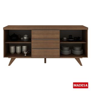 Buffet Aparador Rustic 3 Gavetas 2 Portas Pés Madesa