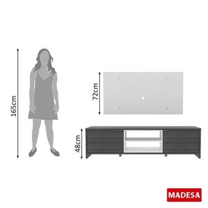 Rack Metz e Painel para TV Sala de Estar Branco Madesa
