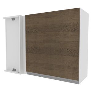 Armário Aéreo de Canto Glamy 1 Porta Branco/Rustic Madesa