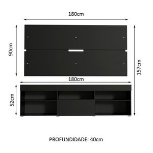 Rack com Painel Tv até 65 Polegadas Miami 1 Porta Madesa