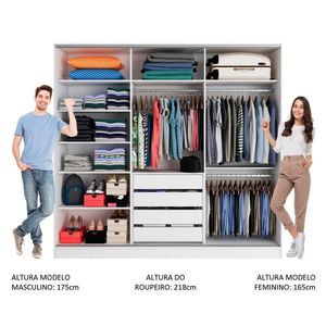 Guarda-Roupa Casal Zurique com Espelho Madesa