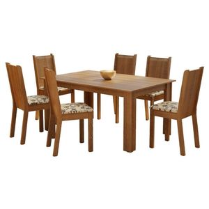 Conjunto Sala de Jantar Analu Mesa com 6 Cadeiras - Madesa